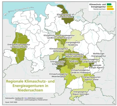 Regionale Klimaschutz- und Energieagenturen in Niedersachsen